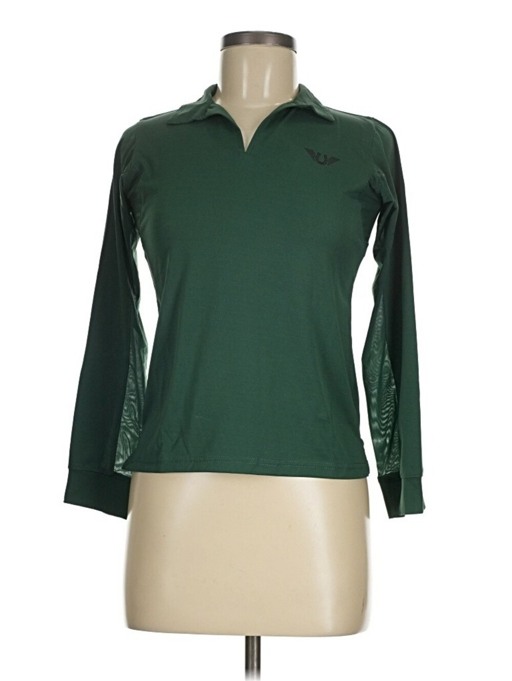 Forest Green Long Sleeve Polo Top